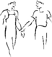 Couple holding hands