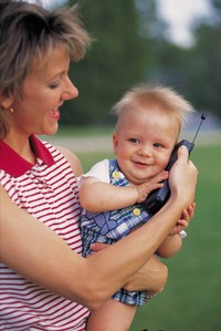 Mom holding baby